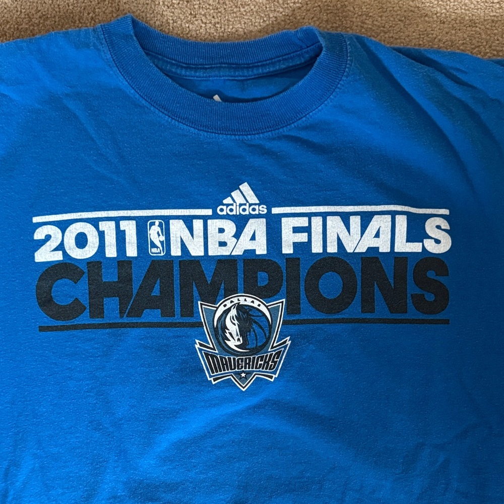 Dallas Mavericks Adidas Blue 2011 NBA Finals Champions Tee